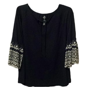 New Blue St. John's Bay Top w/Bell Sleeves 1X